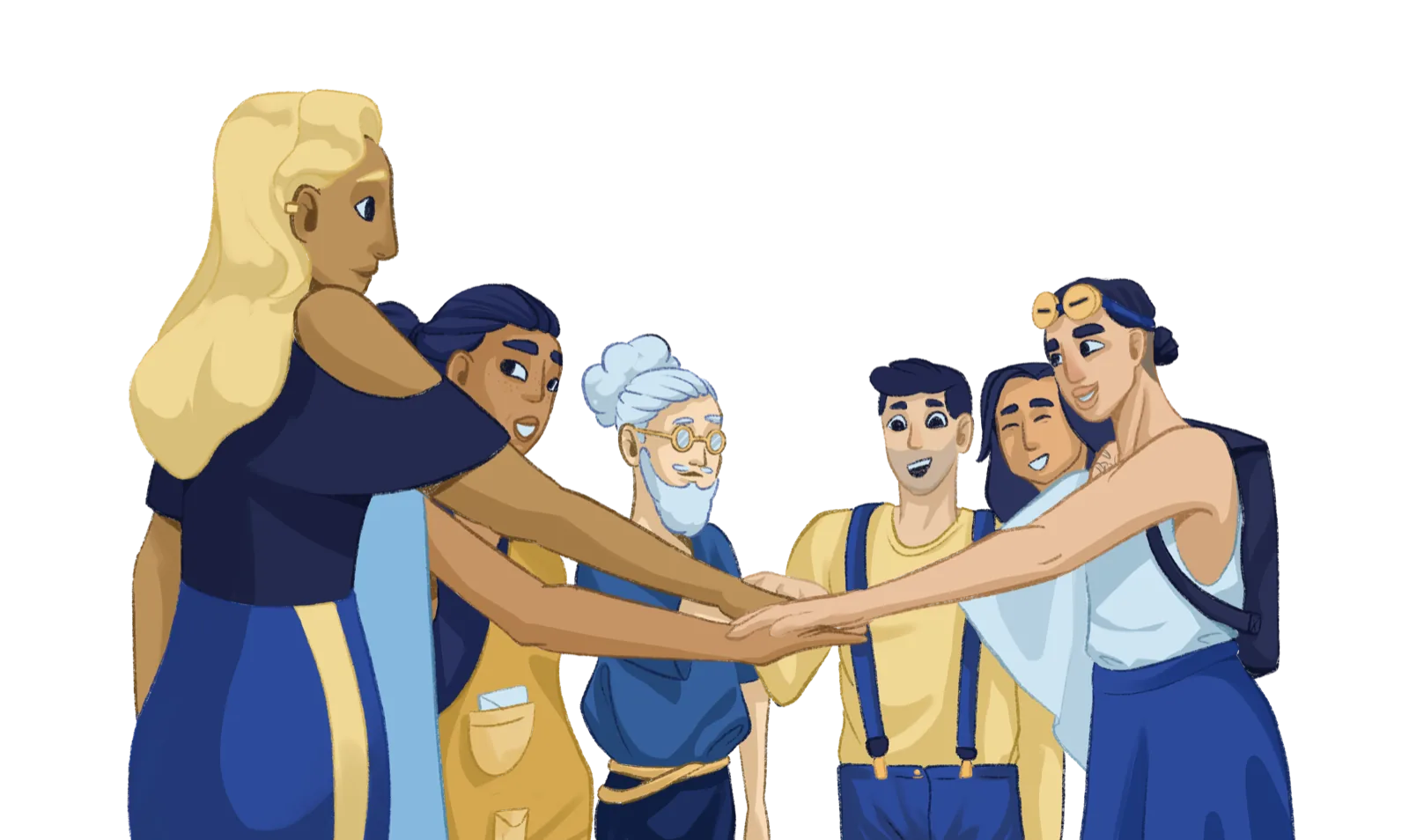 Illustration d'une équipe réunie, en écho au travail collectif de D2L Informatique